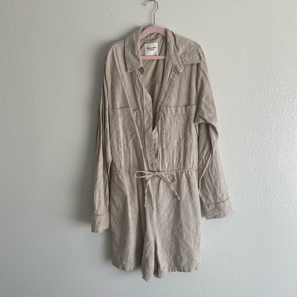 Abercrombie Tan linen romper